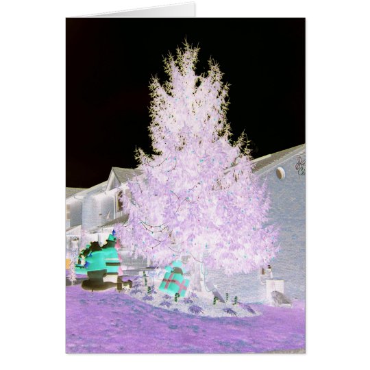 Purplish Glowing Christmas Tree Card