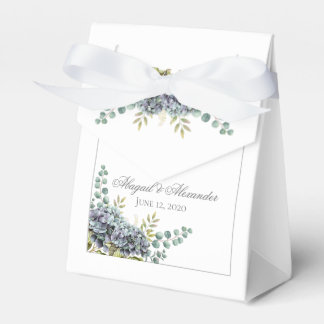 Purplish Hydrangeas Eucalyptus Favour Box