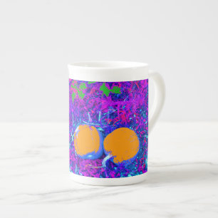 Purplish Pumpkin Field in Pop Art Style Bone China Mug