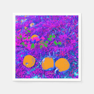 Purplish Pumpkin Field in Pop Art Style Napkin