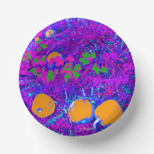 Purplish Pumpkin Field in Pop Art Style Paper Plate