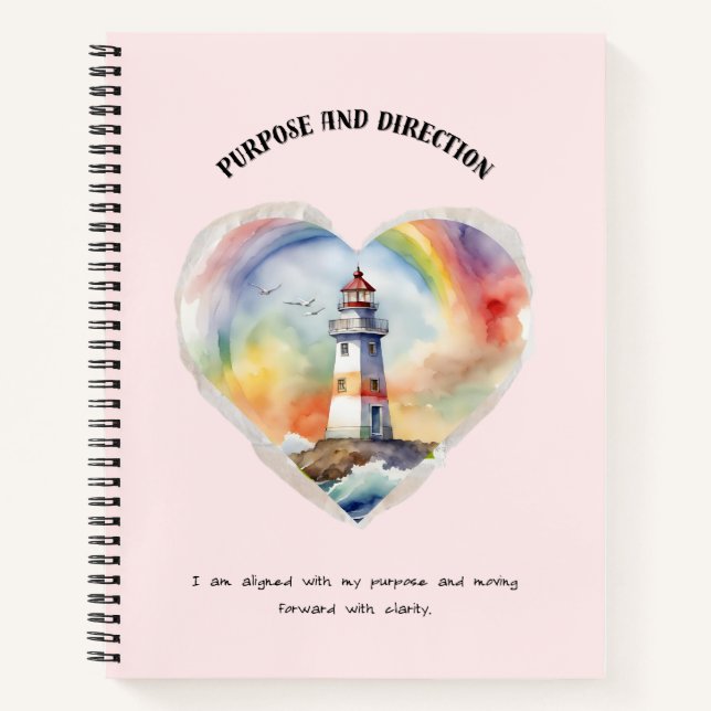 Purpose and Direction Positive Affirmation  Notebook (Front)