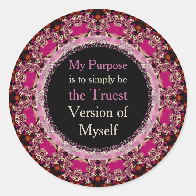 Purpose & Meaning Affirmations Customisable Quote Classic Round Sticker (Front)