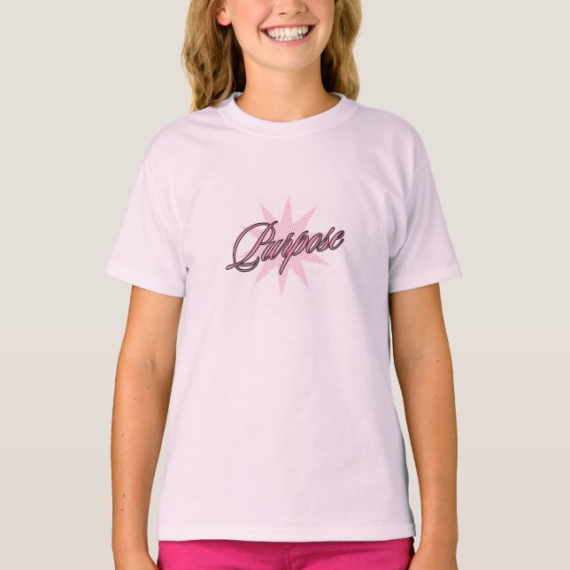 Purpose Minimal Script Aesthetic Motivational  T-Shirt (Front)