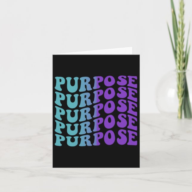 Purpose Suicide Prevention Depression Awareness  Card (Front)