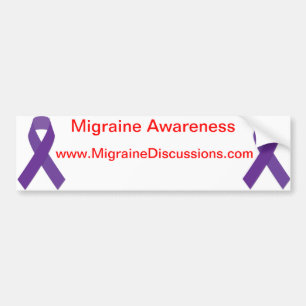 Purpple Ribbon Migraine Awareness Bumper Sticker
