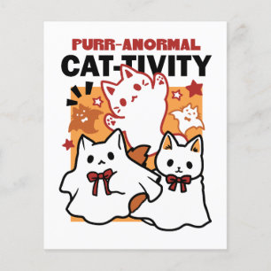 Purr-anormal Cat-tivity Cute Halloween Cat Design Flyer