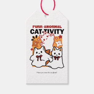 Purr-anormal Cat-tivity Cute Halloween Cat Design Gift Tags
