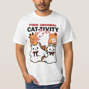 Purr-anormal Cat-tivity Cute Halloween Cat Design T-Shirt
