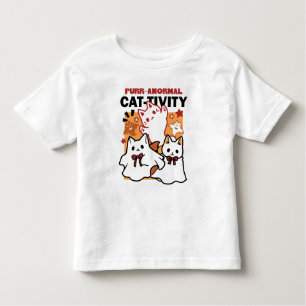 Purr-anormal Cat-tivity Cute Halloween Cat Design Toddler T-Shirt