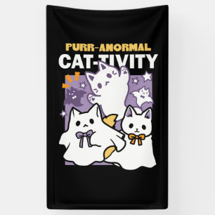 Purr-anormal Cat-tivity - Halloween Cat Design Banner
