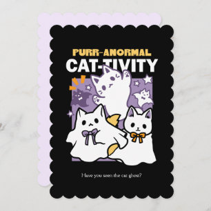 Purr-anormal Cat-tivity - Halloween Cat Design Holiday Card