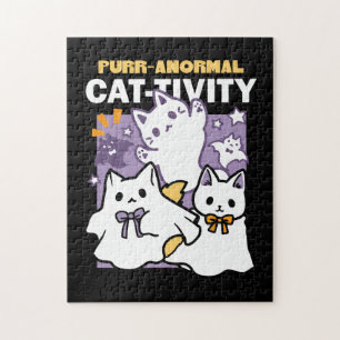 Purr-anormal Cat-tivity - Halloween Cat Design Jigsaw Puzzle