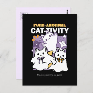 Purr-anormal Cat-tivity - Halloween Cat Design Postcard