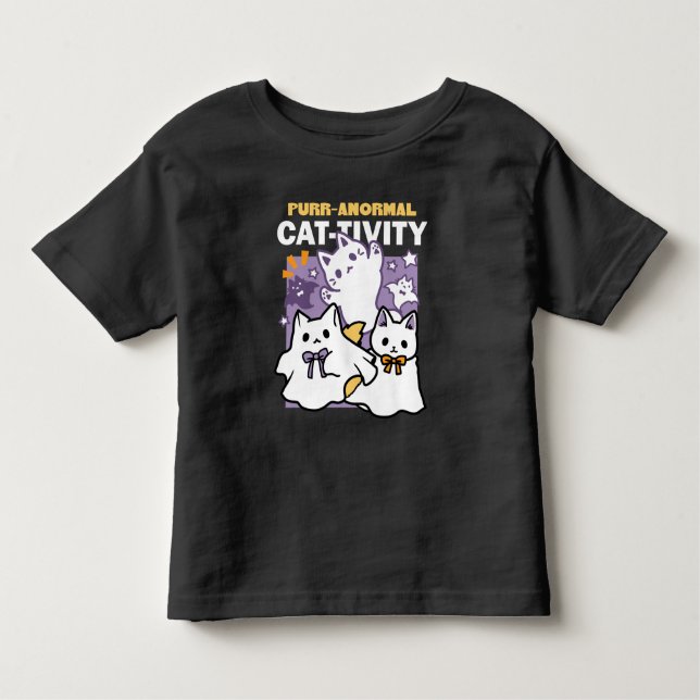 Purr-anormal Cat-tivity - Halloween Cat Design Toddler T-Shirt (Front)