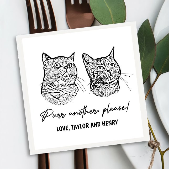 Purr Another Please Customised Pet Wedding Napkins (Creator Uploaded)