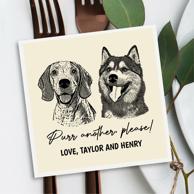 Purr Another Please Customised Pet Wedding Napkins (Creator Uploaded)
