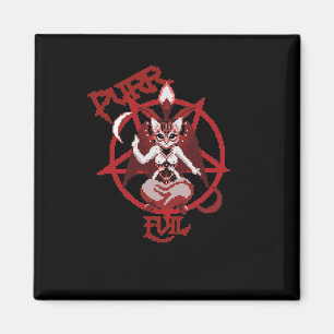 Purr evil cat satanic pixel art cat magnet
