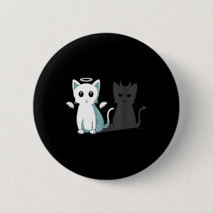 Purr Evil Devil Cat Happy Halloween Cat Angel Devi 6 Cm Round Badge