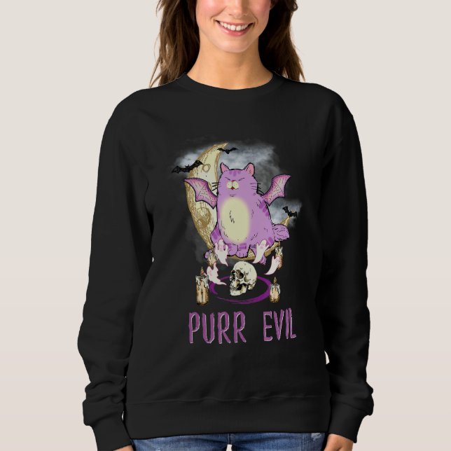 Purr Evil  Let's Summon Demons Pastel Goth Occult  Sweatshirt (Front)