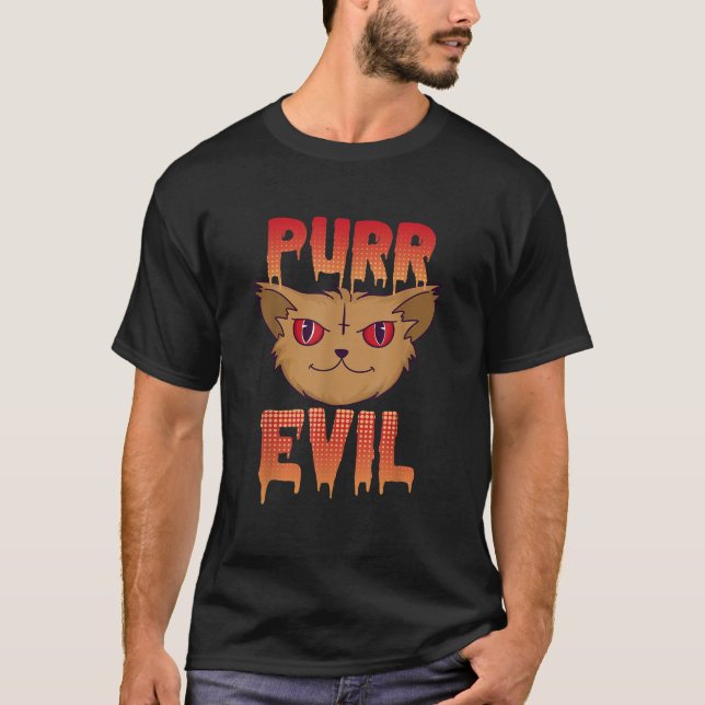 Purr Evil Lucipurr Satan Cat T Shirt (Front)