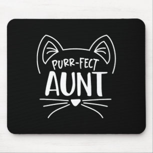 Purr-fect Aunt Gift Aunties Cat Lovers  Mouse Pad
