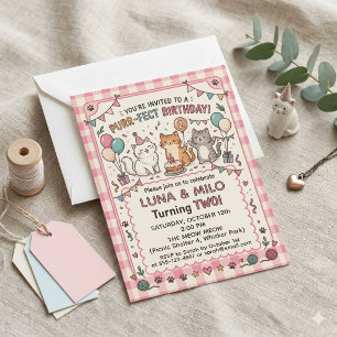 Purr-fect Birthday 2nd Birthday Invitation