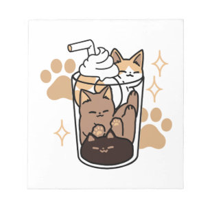 Purr-fect Blend: Cat and Coffee Art for Pet Lovers Notepad