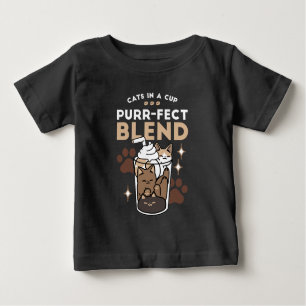 Purr-fect Blend: Coffee Design for Cat & Coffee Baby T-Shirt