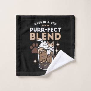 Purr-fect Blend: Coffee Design for Cat & Coffee Bath Towel Set