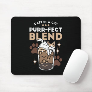 Purr-fect Blend: Coffee Design for Cat & Coffee Mouse Pad