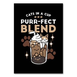 Purr-fect Blend: Coffee Design for Cat & Coffee Table Number