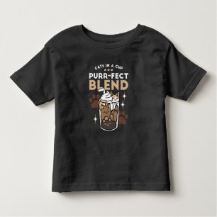 Purr-fect Blend: Coffee Design for Cat & Coffee Toddler T-Shirt