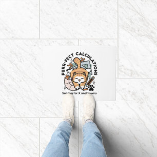 Purr-fect Calculations – Funny Math Cat Design Doormat