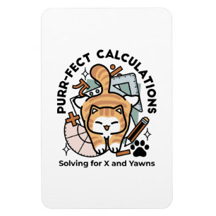 Purr-fect Calculations – Funny Math Cat Design Magnet