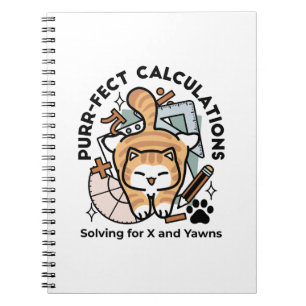 Purr-fect Calculations – Funny Math Cat Design Notebook