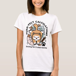 Purr-fect Calculations – Funny Math Cat Design T-Shirt