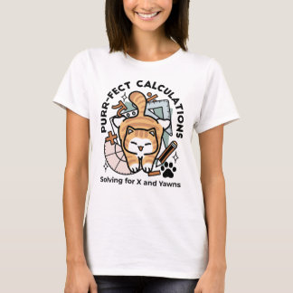 Purr-fect Calculations – Funny Math Cat Design T-Shirt