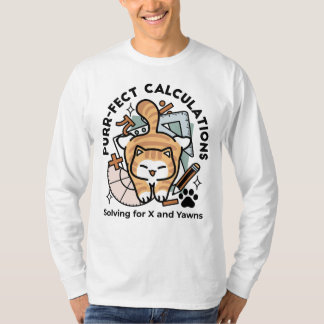 Purr-fect Calculations – Funny Math Cat Design T-Shirt