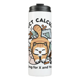 Purr-fect Calculations – Funny Math Cat Design Thermal Tumbler