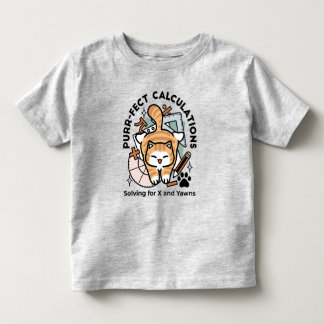Purr-fect Calculations – Funny Math Cat Design Toddler T-Shirt