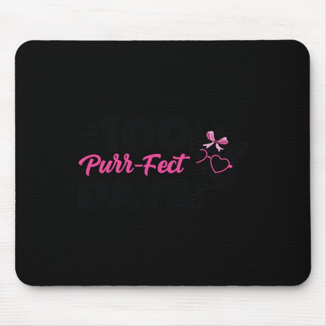 Purr-fect Days Cute Cat Student School Fun Kitten  Mouse Pad (Front)