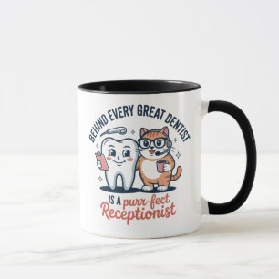 Purr-fect Dental Duo Funny Cat and Tooth Mug Des