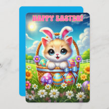 Purr-fect Easter Kitten Basket Greetings