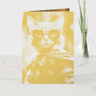 Purr-fect Hero Vibes Foil Greeting Card