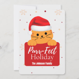 Purr‑fect Holiday cute Cat Christmas Card 