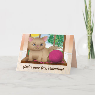 Purr-fect Kitten Valentine Holiday Card