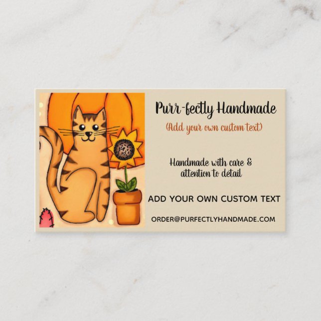 Purr-fect kitty Rustic Charm Business Card (Front)
