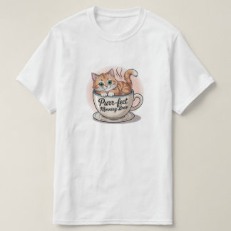 "Purr-fect Morning Brew Cat Mug – Cute Coffee Love T-Shirt