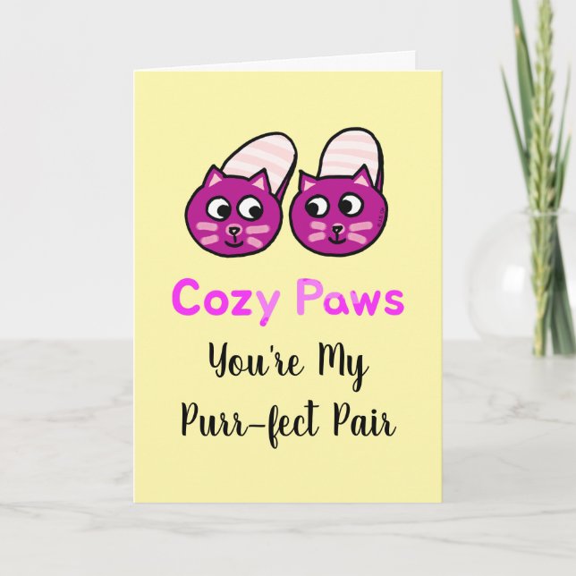 Purr-fect Pair Cat Valentine Card (Front)